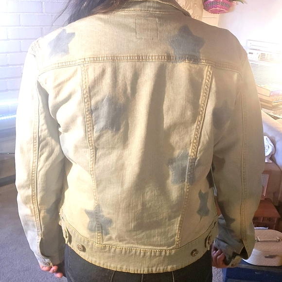 LuLaRoe Harvey  Denim Jean Crop Jacket - Blue with Stars - Patriotic - Picture 7 of 10